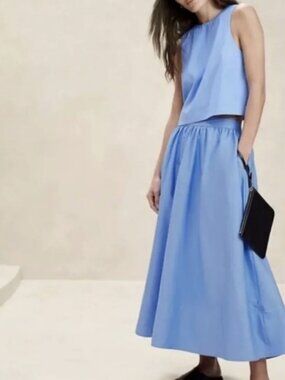 Banana Republic Ariella poplin skirt in blue (size 4, NWT)